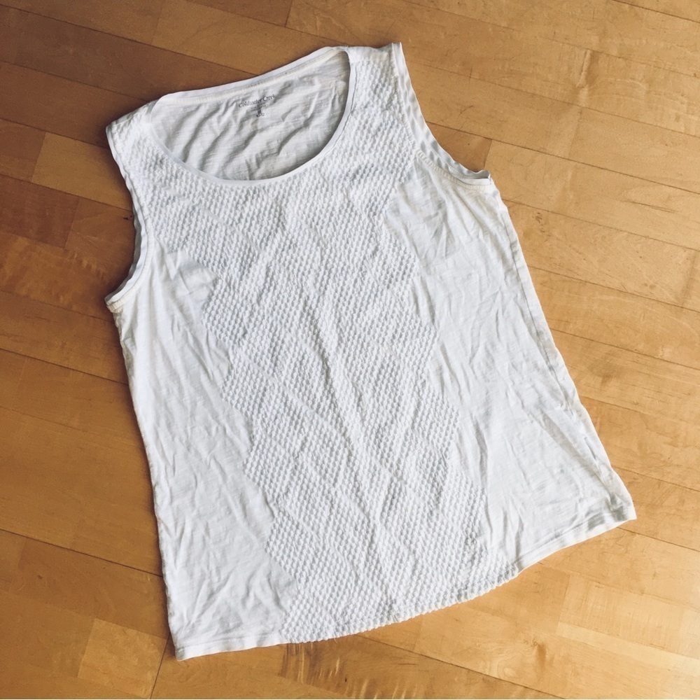 Coldwater Creek 100% Cotton Tank Top, White, Size M